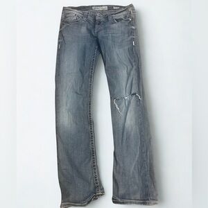 BKE Sabrina Women's Blue Jeans Size 29R, Distressed,  29x 31.5